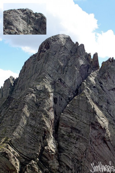 Six climbers on top of the Needle
