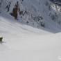 Dustin down the chute with Alta below