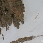 Out the chute to the lower apron