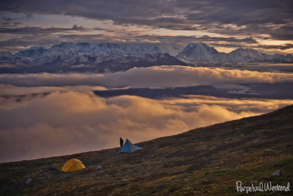 twaharpies ridge, university peak, wrangell st elias, backpacking, hike, climb, alaska sunrise